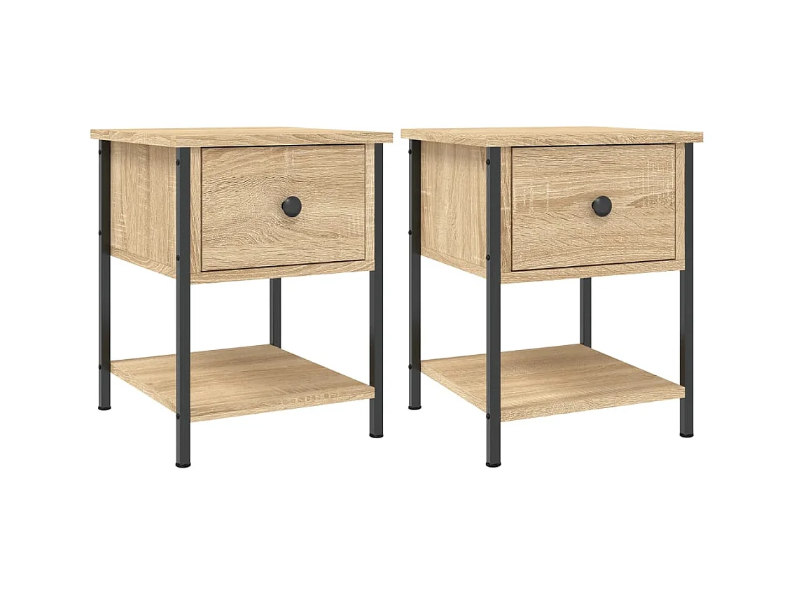Buffalo  Tables de chevet 2 pcs chêne sonoma 34x35,5x45 cm