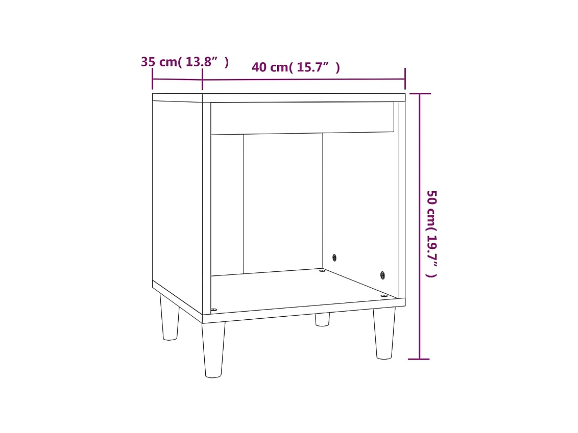 Villeneuve-la-Garenne  Tables de chevet 2 pcs Chêne marron 40x35x50 cm