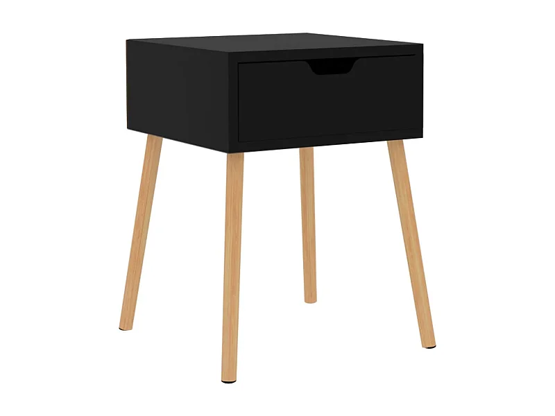 Wellsville  Table de chevet Noir brillant 40x40x56 cm Bois d'ingénierie