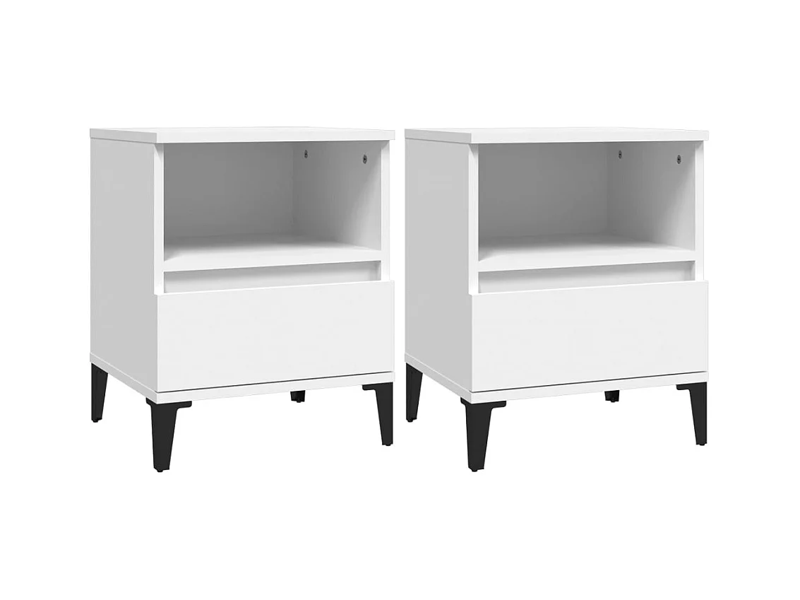 Centennial  Tables de chevet 2 pcs Blanc 40x35x50 cm