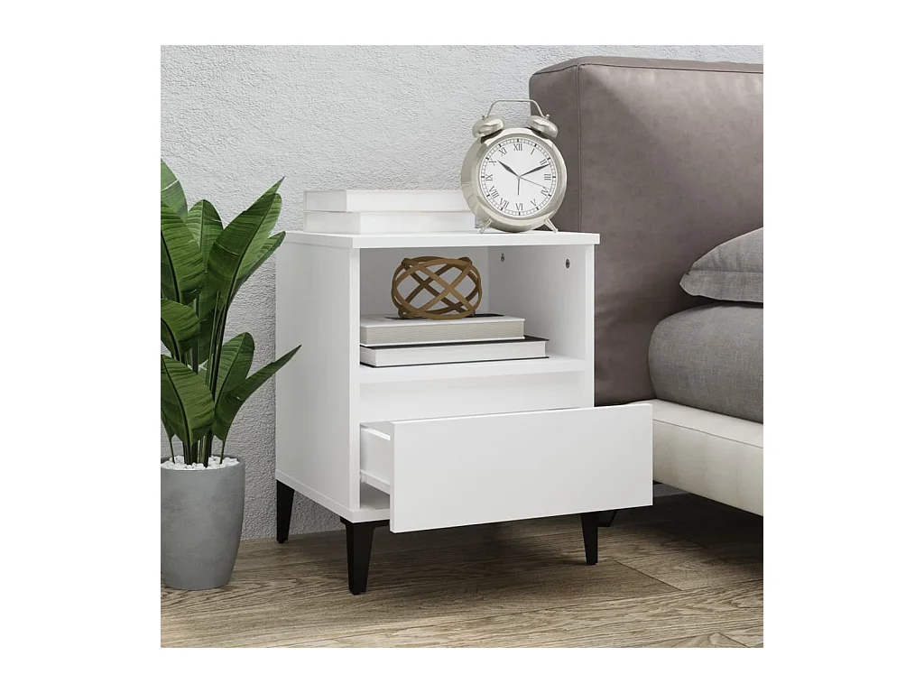 Centennial  Tables de chevet 2 pcs Blanc 40x35x50 cm