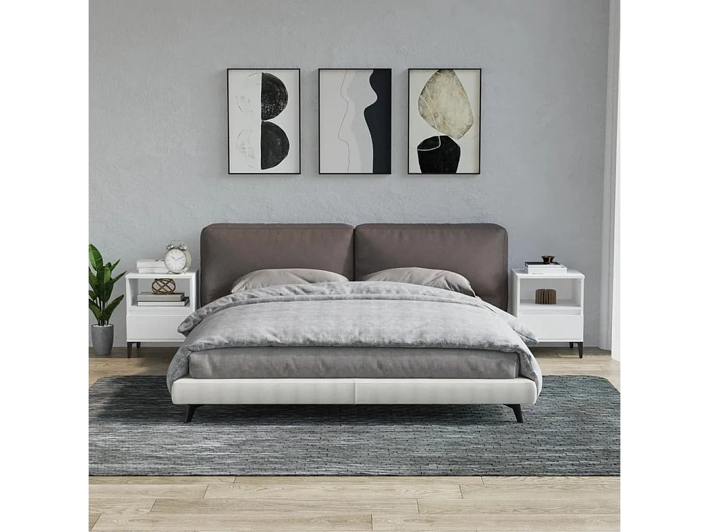 Centennial  Mesitas de noche 2 unidades color blanco 40x35x50 cm