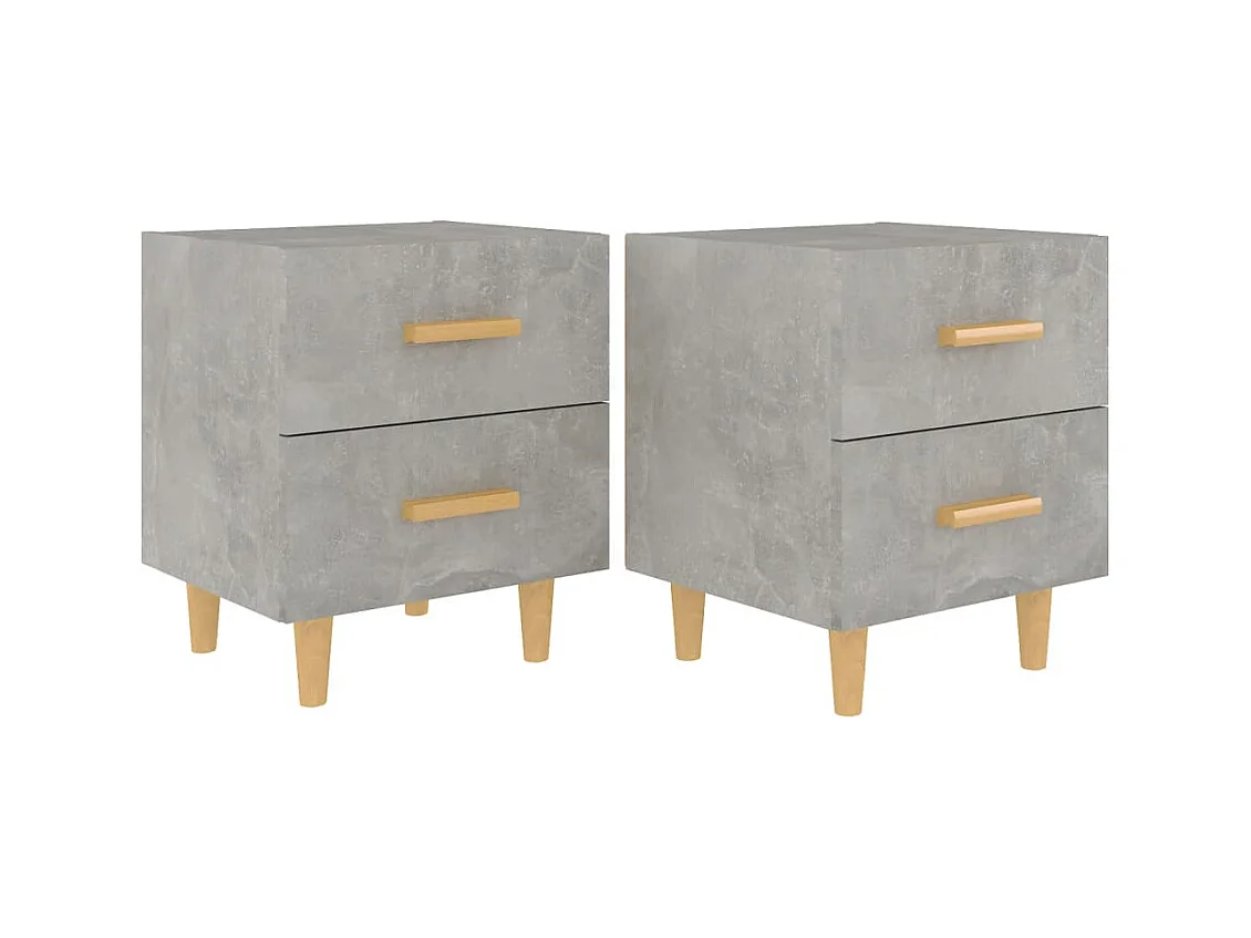 Ferrara  Tables de chevet 2 pcs Gris béton 40x35x47,5 cm