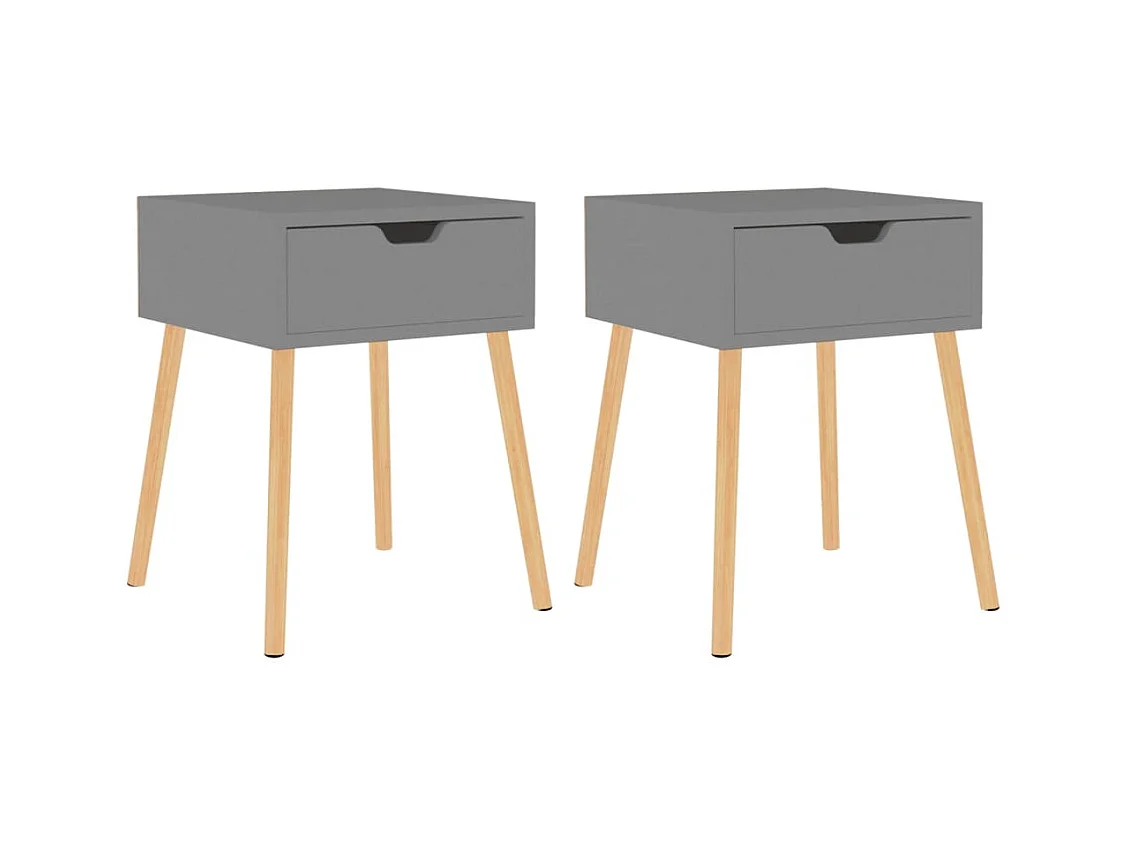 Wellsville  Tables de chevet 2 pcs Gris 40x40x56 cm Bois d'ingénierie