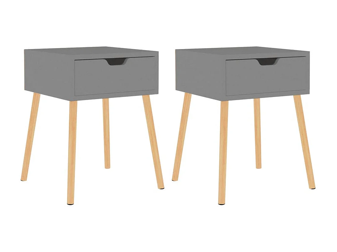 Wellsville  Tables de chevet 2 pcs Gris 40x40x56 cm Bois d'ingénierie
