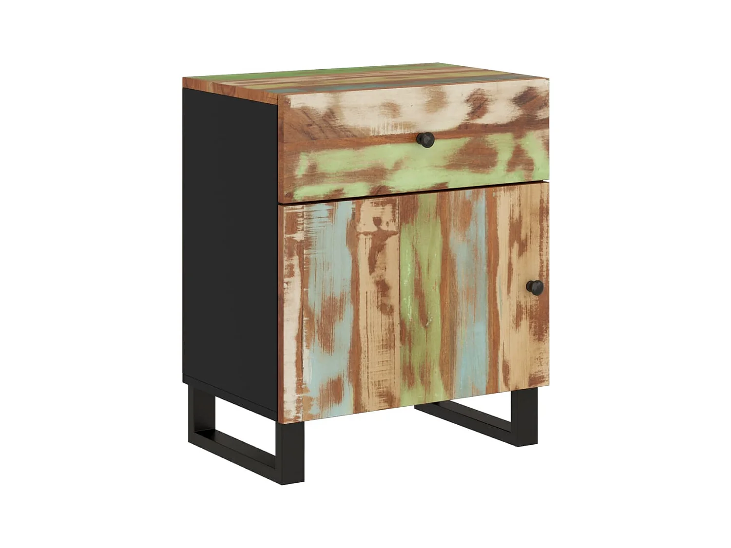 Runar  Table de chevet 50x33x60cm Bois de récupération et d'ingénierie