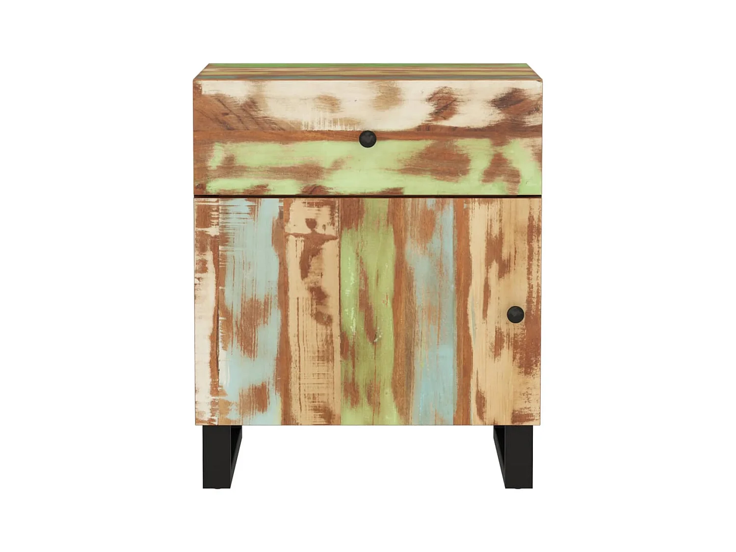 Runar  Table de chevet 50x33x60cm Bois de récupération et d'ingénierie