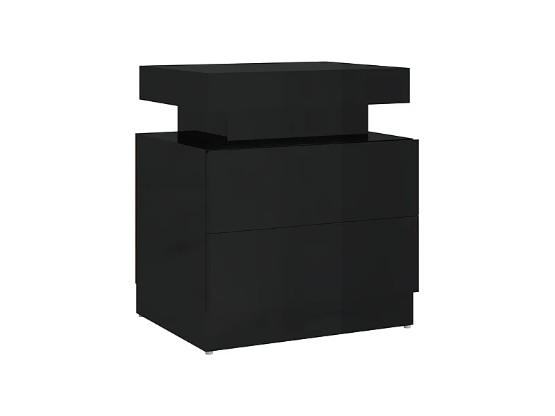 Reinir  Nachttisch Hochglanz-Schwarz 45x35x52 cm Holzwerkstoff