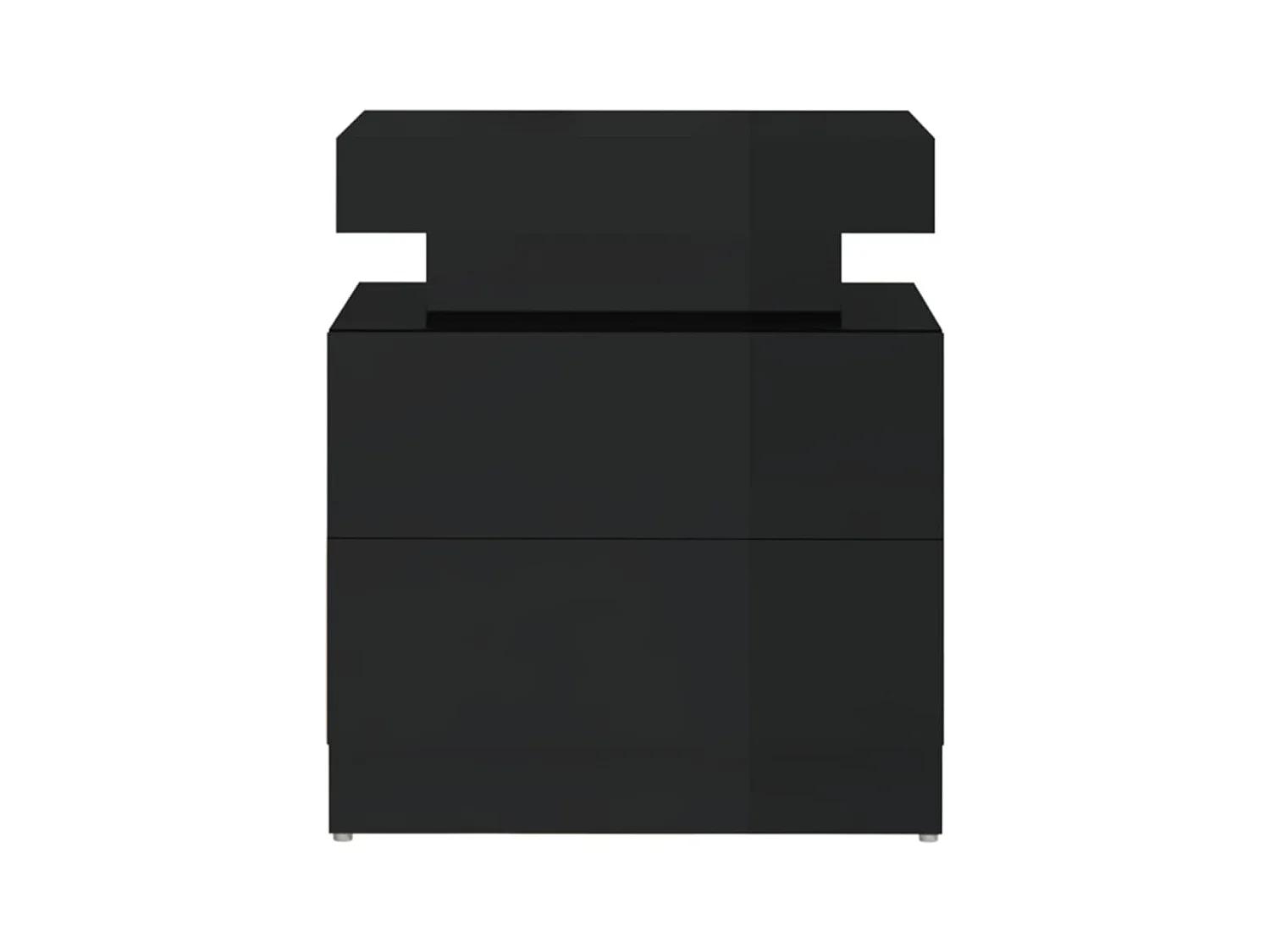 Reinir  Table de chevet Noir brillant 45x35x52 cm Aggloméré