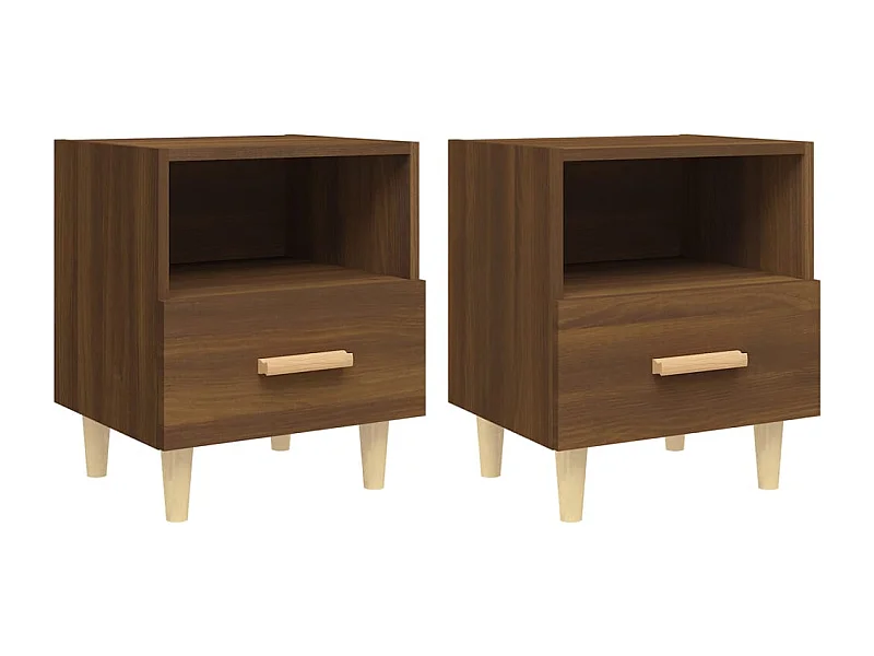 Nieuw-Beijerland  Nachttische 2 Stk. Braun Eichen-Optik 40x35x47 cm