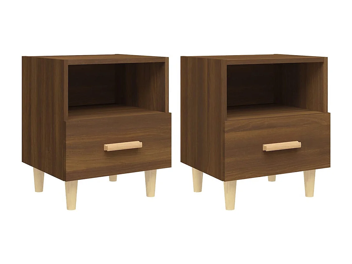 Nieuw-Beijerland  Comodini 2 pz Rovere Marrone 40x35x47 cm