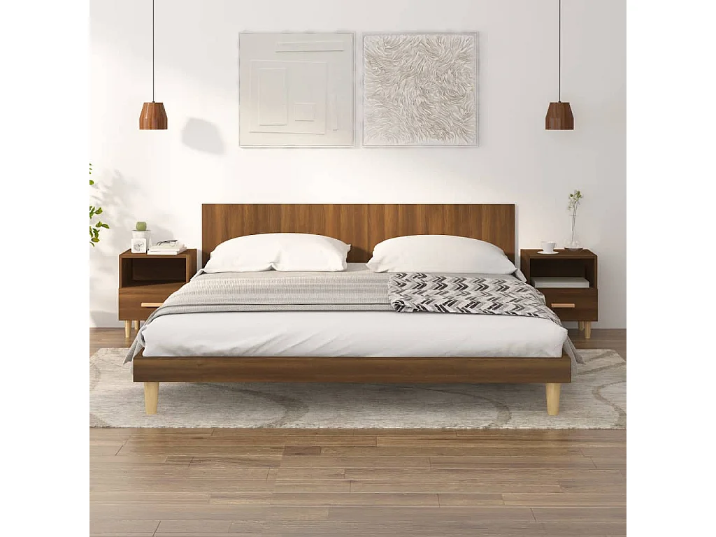 Nieuw-Beijerland  Comodini 2 pz Rovere Marrone 40x35x47 cm