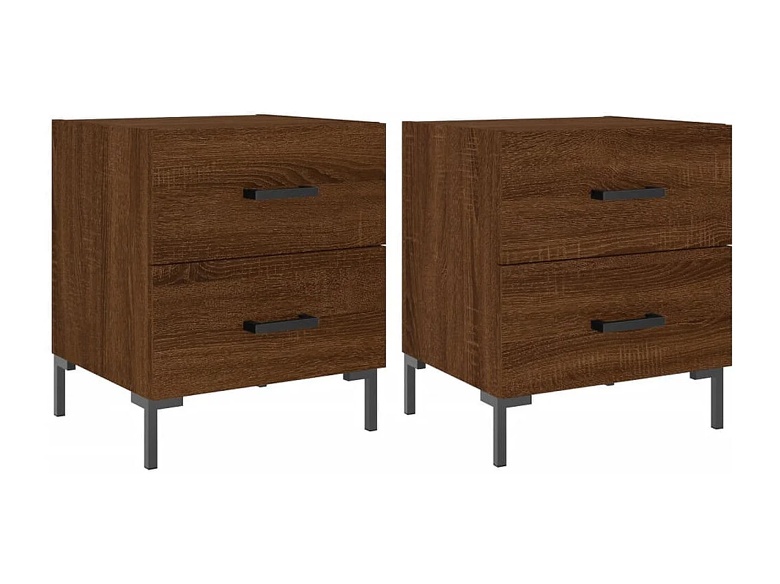 Myrion  Tables de chevet 2 pcs chêne marron 40x35x47,5 cm