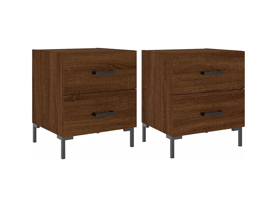 Myrion  Tables de chevet 2 pcs chêne marron 40x35x47,5 cm