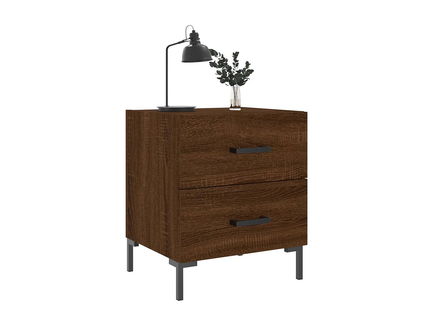 Myrion  Nachtkastjes 2 st 40x35x47,5 cm bewerkt hout bruin eikenkleur