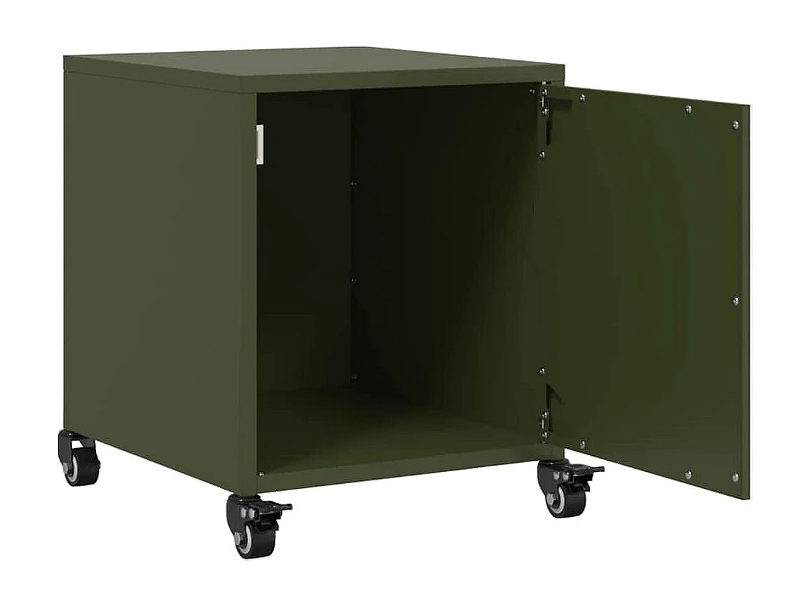 Crestline  Tables de chevet 2 pcs vert olive 36x39x43,5 cm acier