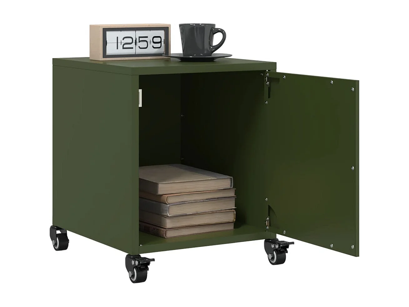 Crestline  Tables de chevet 2 pcs vert olive 36x39x43,5 cm acier