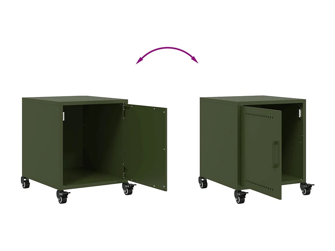 Crestline  Tables de chevet 2 pcs vert olive 36x39x43,5 cm acier