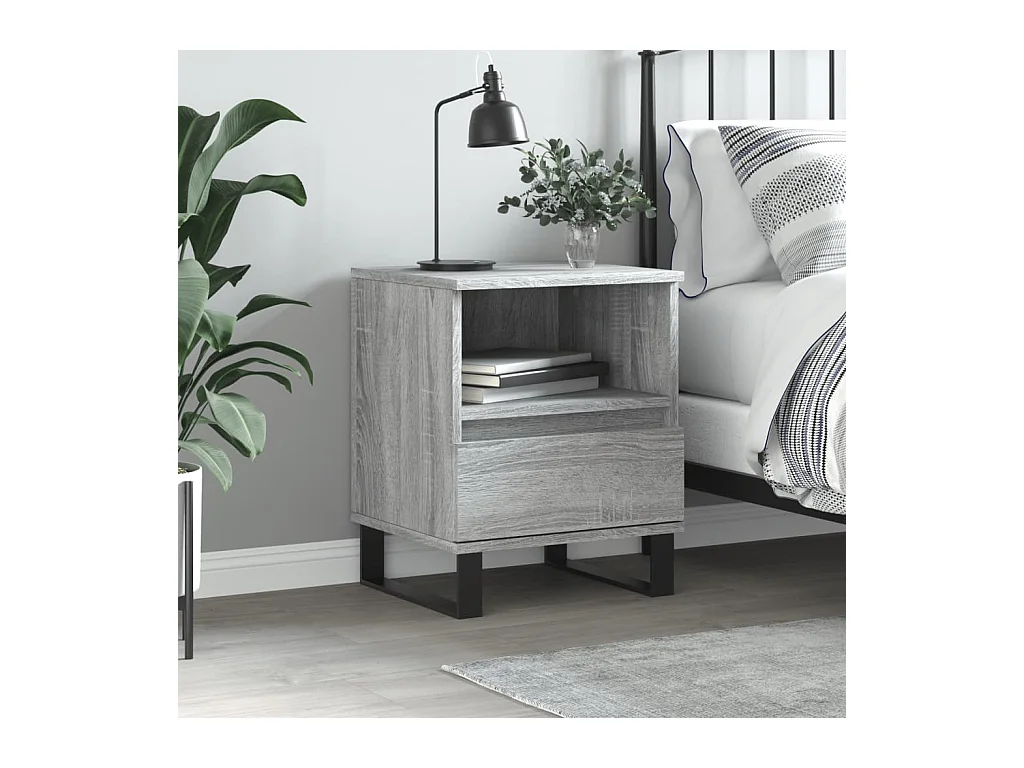 Pau  Table de chevet sonoma gris 40x35x50 cm bois d’ingénierie