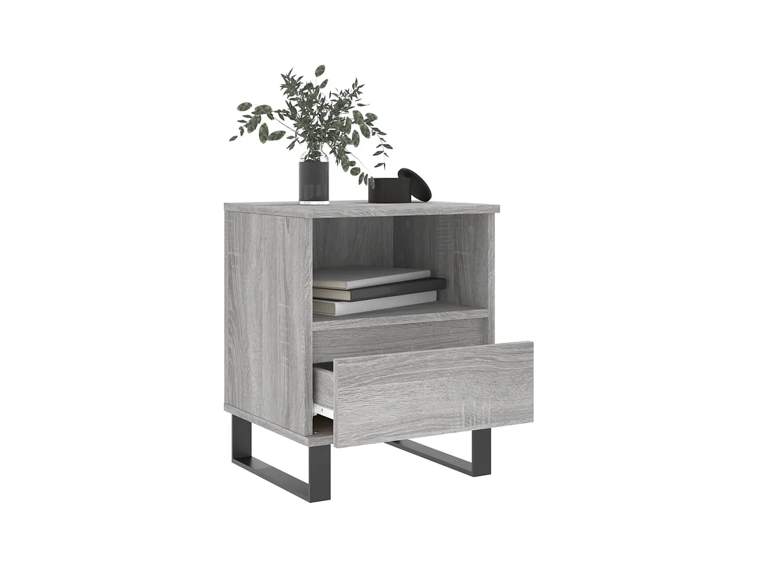 Pau  Table de chevet sonoma gris 40x35x50 cm bois d’ingénierie