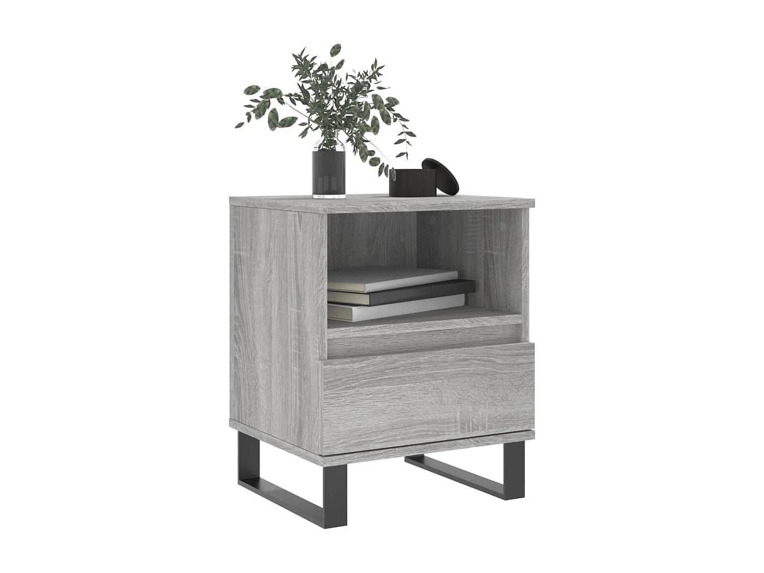 Pau  Table de chevet sonoma gris 40x35x50 cm bois d’ingénierie