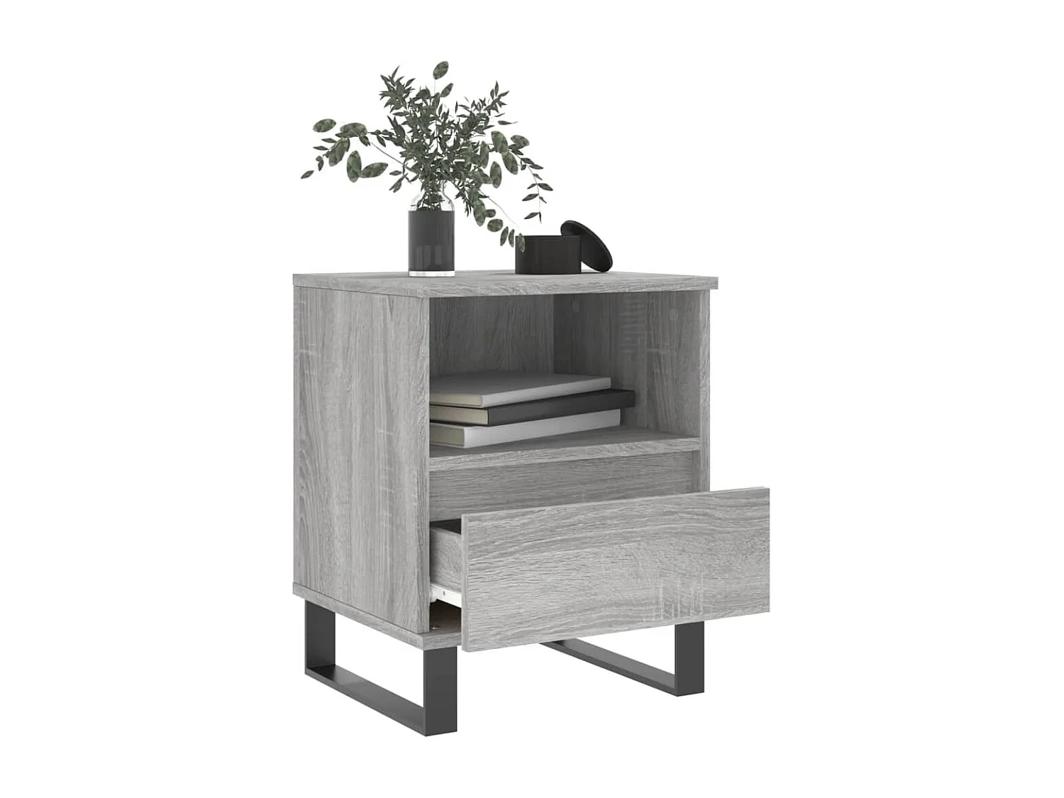 Pau  Table de chevet sonoma gris 40x35x50 cm bois d’ingénierie