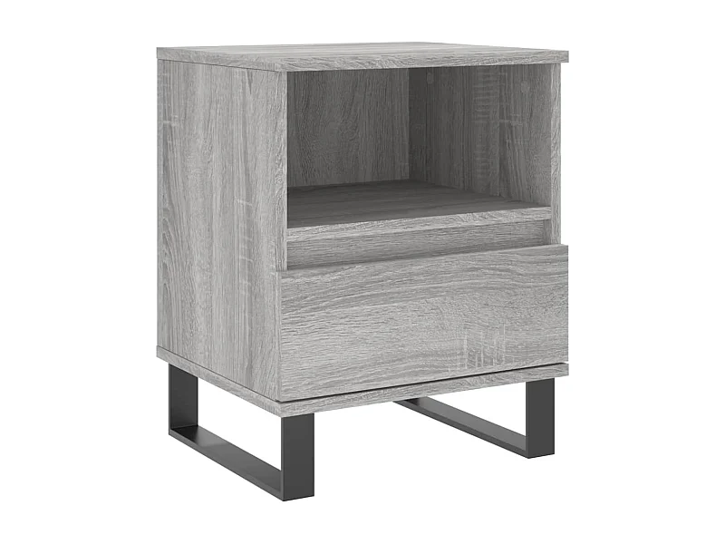Pau  Nachtkastje 40x35x50 cm bewerkt hout grijs sonoma eikenkleurig