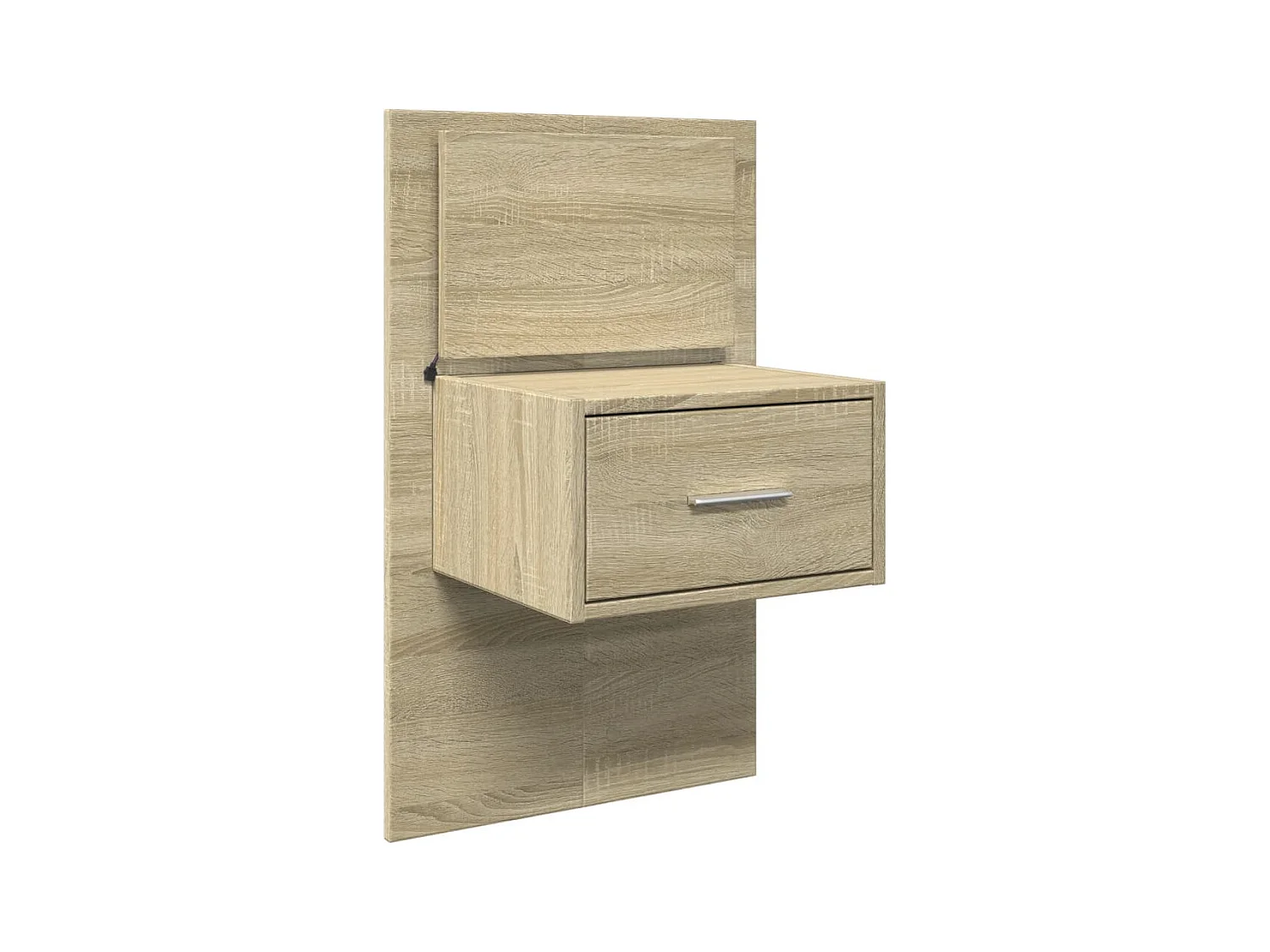 El Campo  Table de chevet murale avec lumières LED chêne sonoma