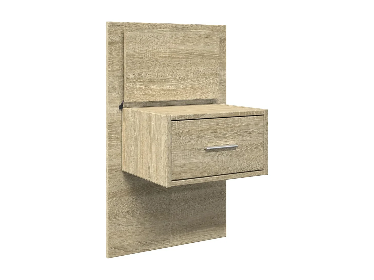 El Campo  Table de chevet murale avec lumières LED chêne sonoma