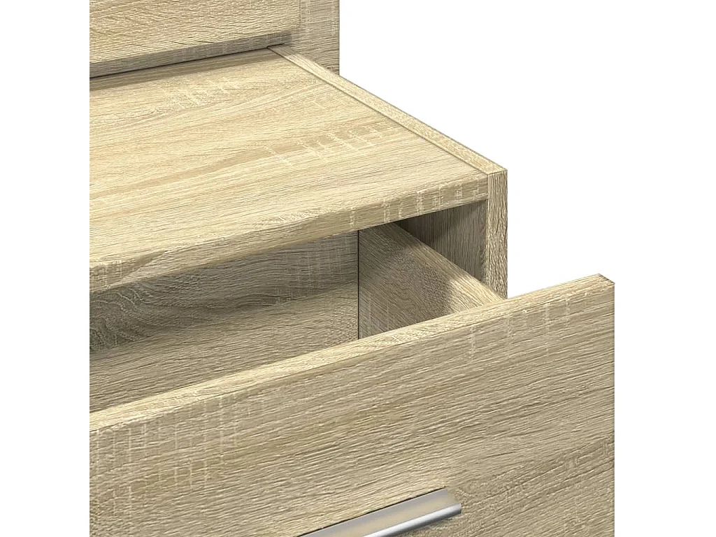 El Campo  Table de chevet murale avec lumières LED chêne sonoma