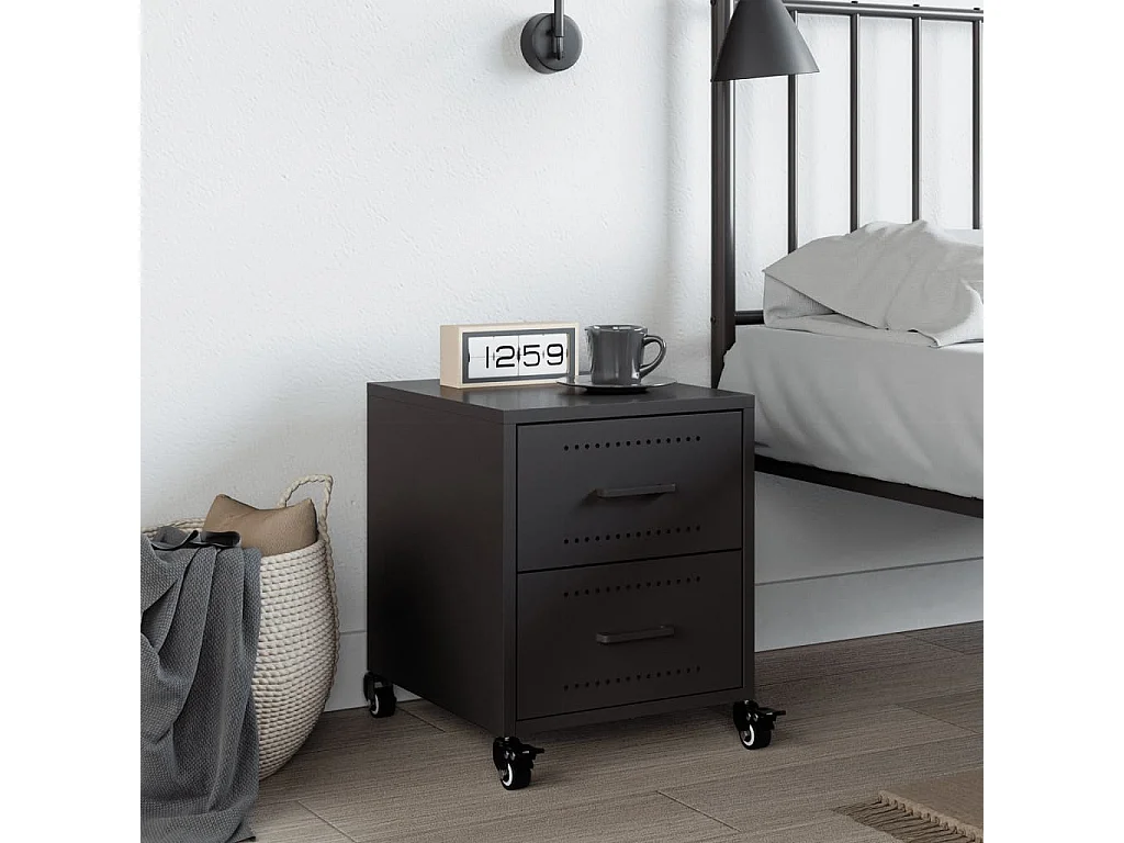 Roanoke  Table de chevet noir 36x39x43,5 cm acier