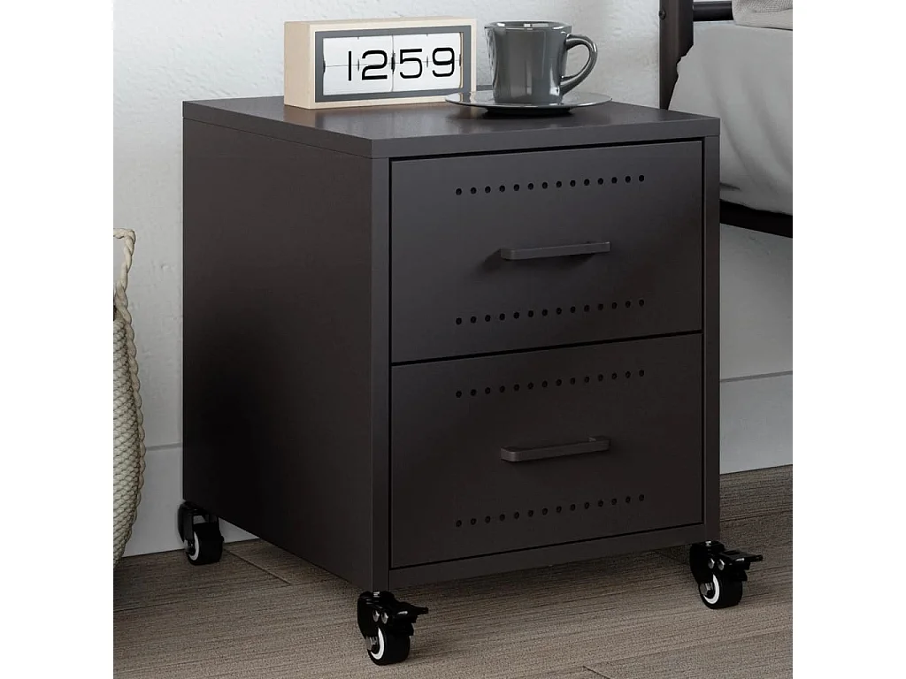 Roanoke  Table de chevet noir 36x39x43,5 cm acier