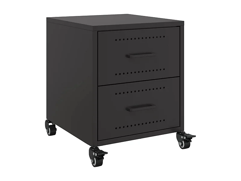 Roanoke  Comodino Nero 36x39x43,5 cm in Acciaio