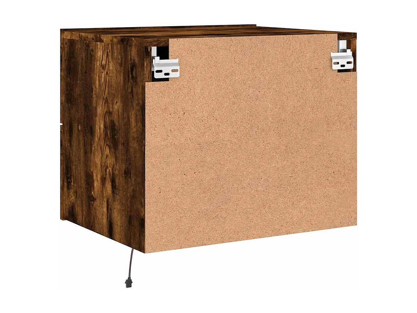 Rhylan  Tables de chevet murales avec lumières LED 2 pcs chêne fumé