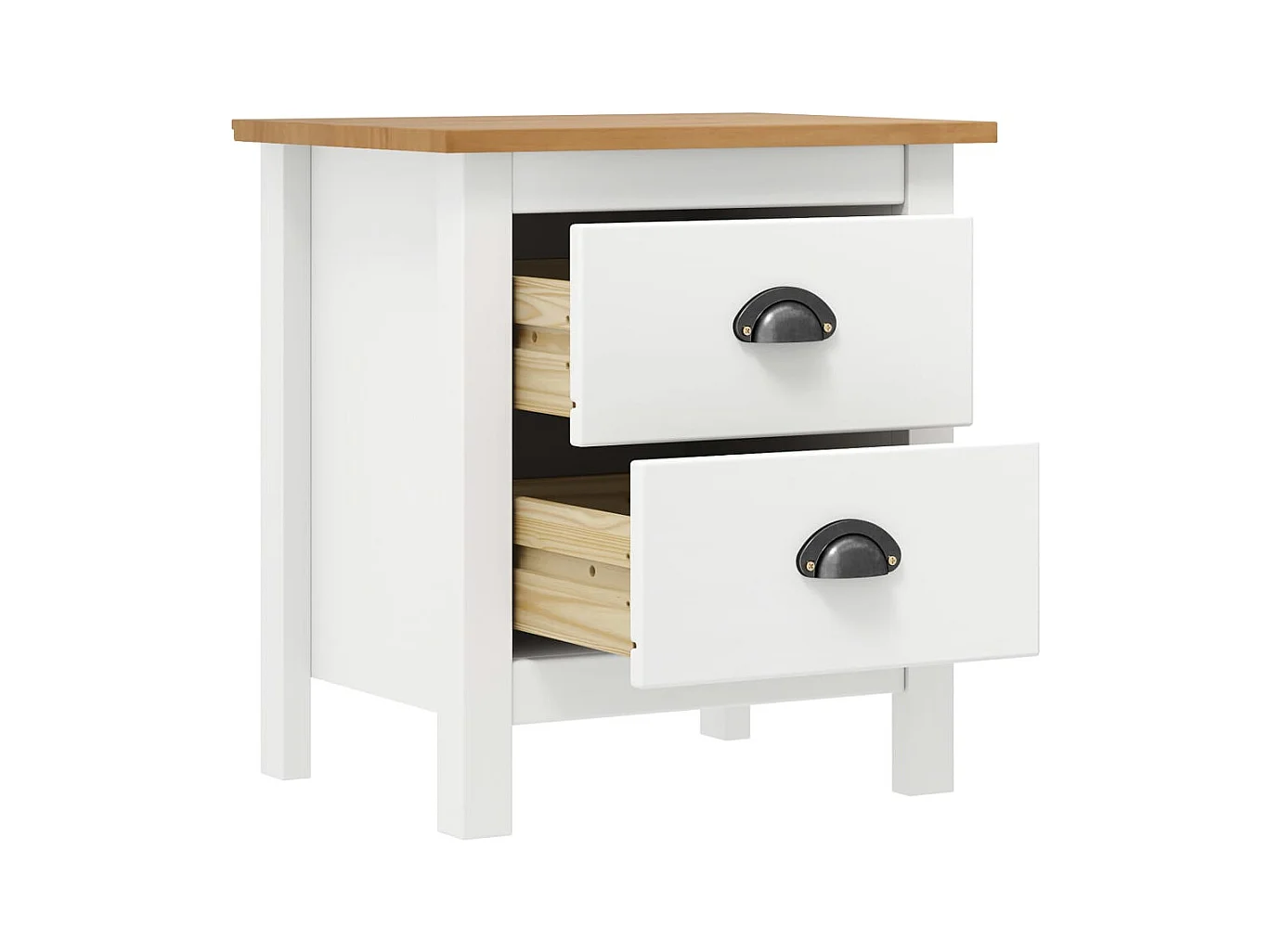 Jonathan  Tables de chevet ll 2 pcs Blanc 46x35x49,5 cm Bois pin solide