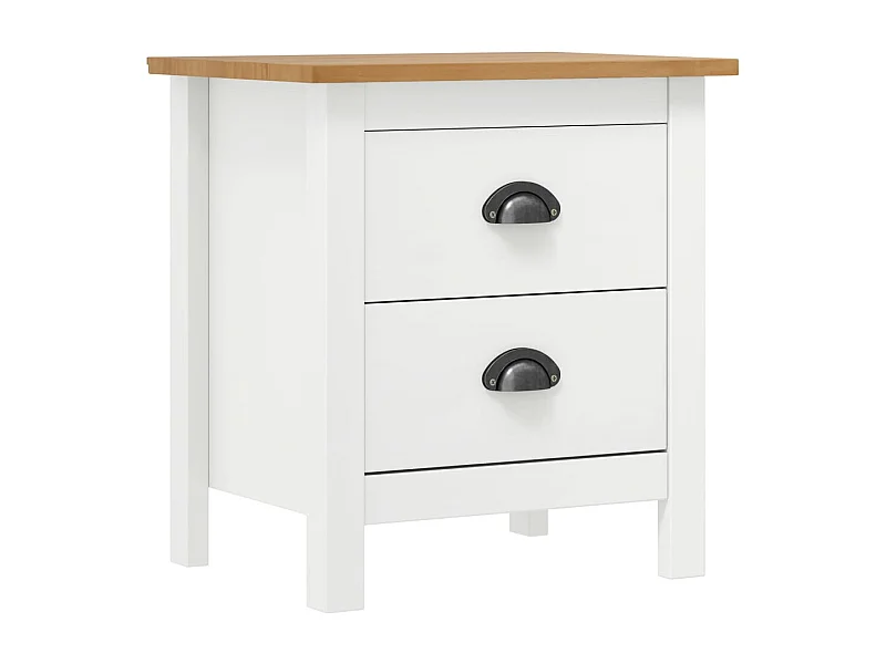 Jonathan  Tables de chevet ll 2 pcs Blanc 46x35x49,5 cm Bois pin solide