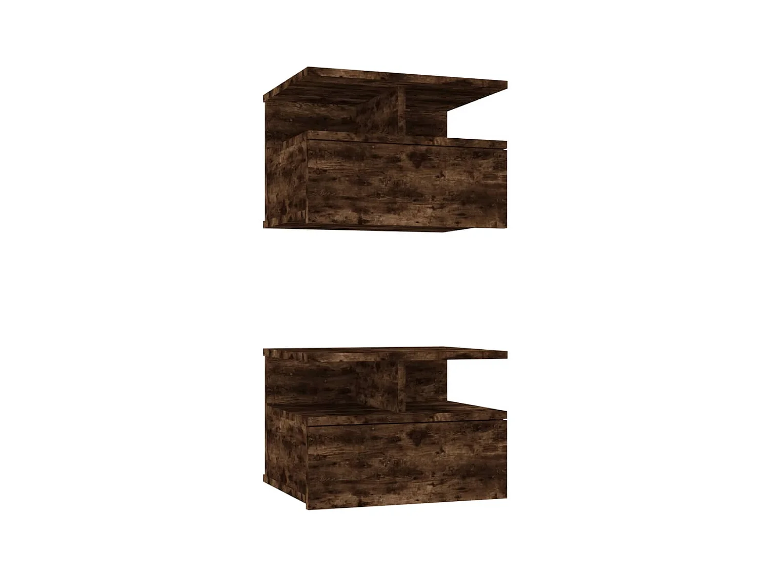 Emmanuelle  Tables de chevet flottantes 2 pcs Chêne fumé Bois d’ingénierie