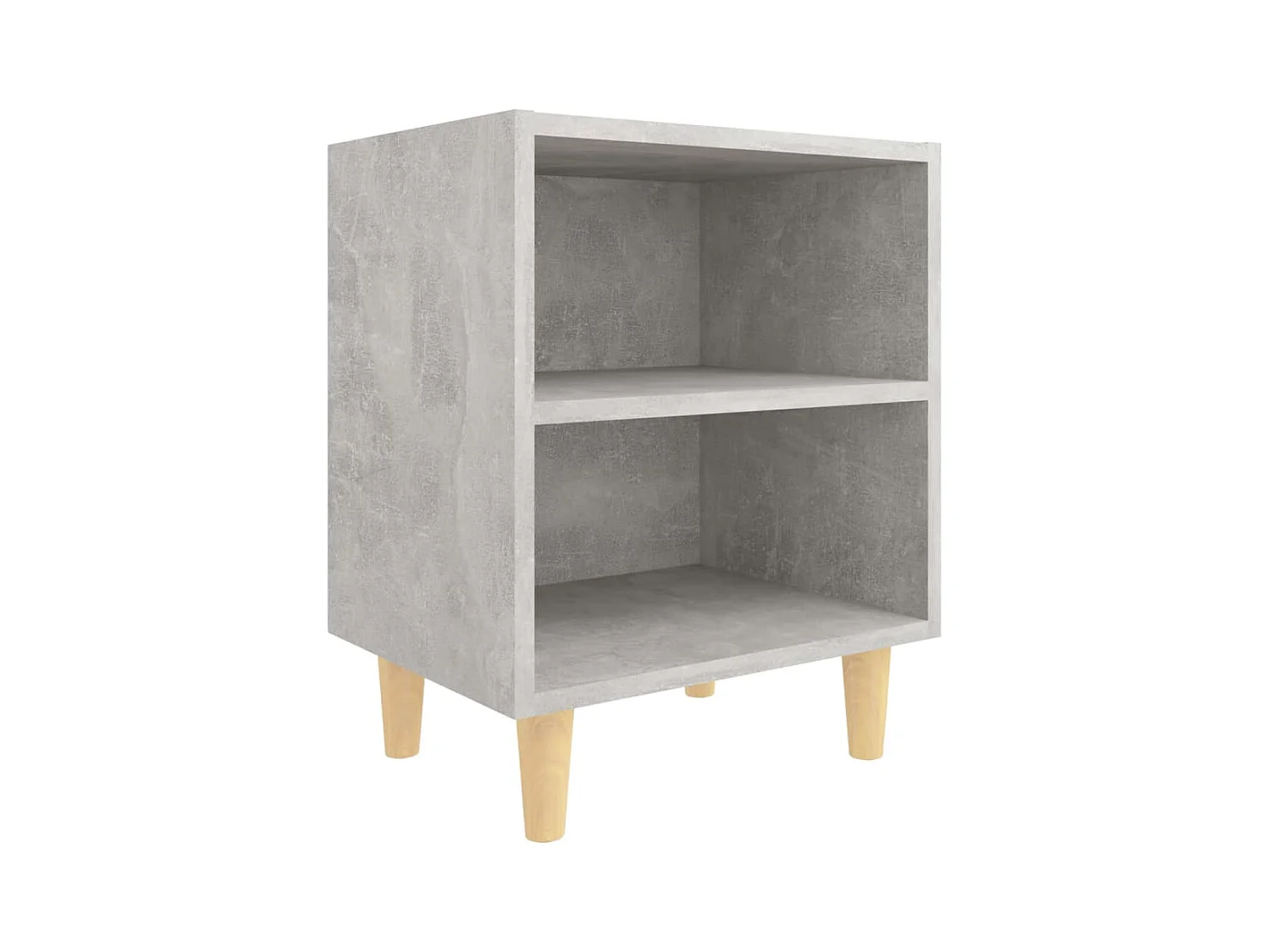 Haugesund  Table de chevet avec pieds en bois Gris béton 40x30x50 cm