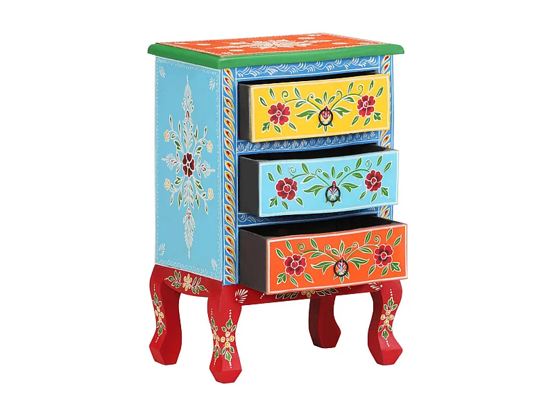 Garden Furniture -  Nachttisch Handbemalt 40x30x60 cm Mango Massivholz