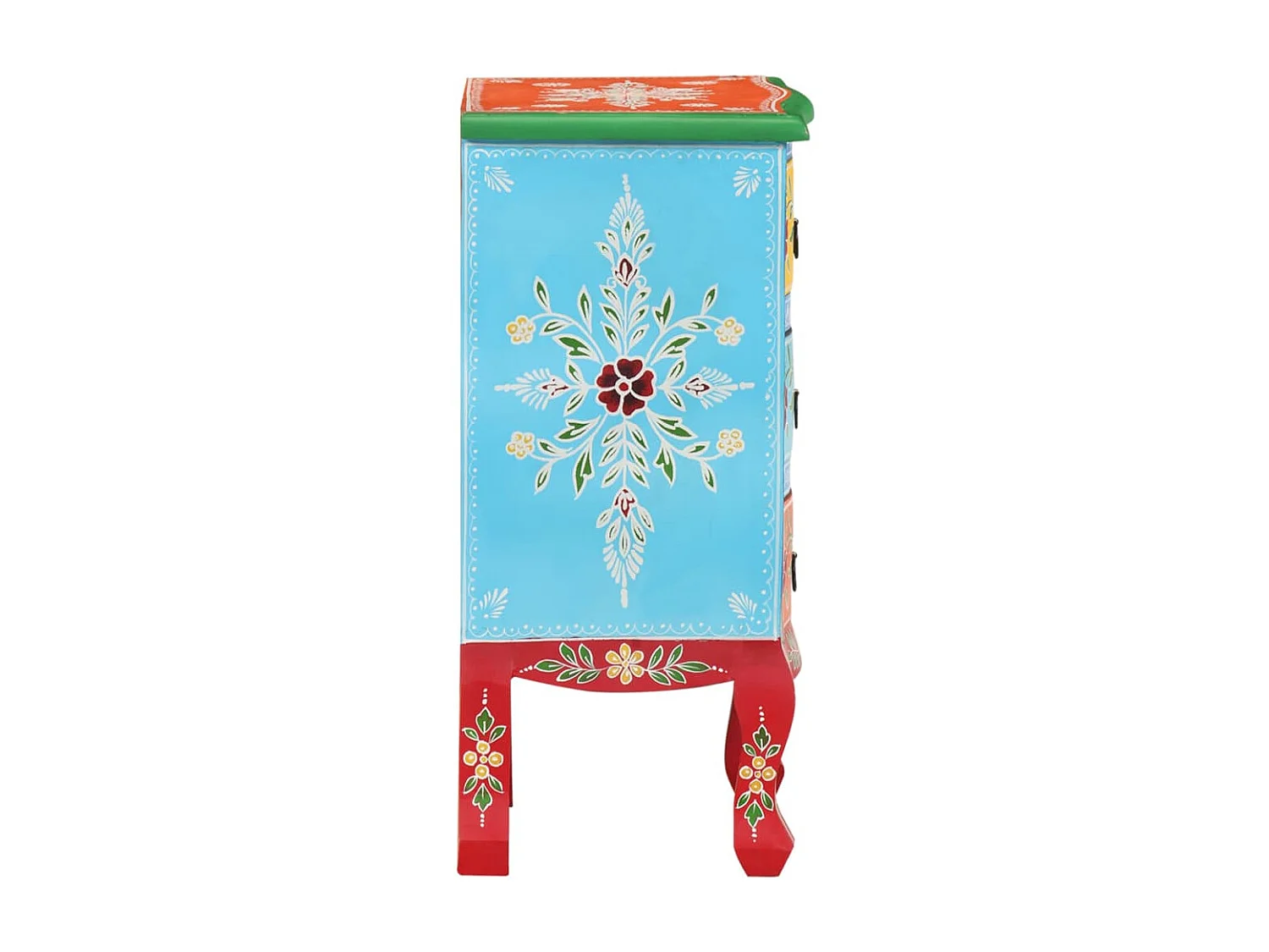 Garden Furniture -  Comodino Dipinto a Mano 40x30x60 cm in Legno Massello di Mango