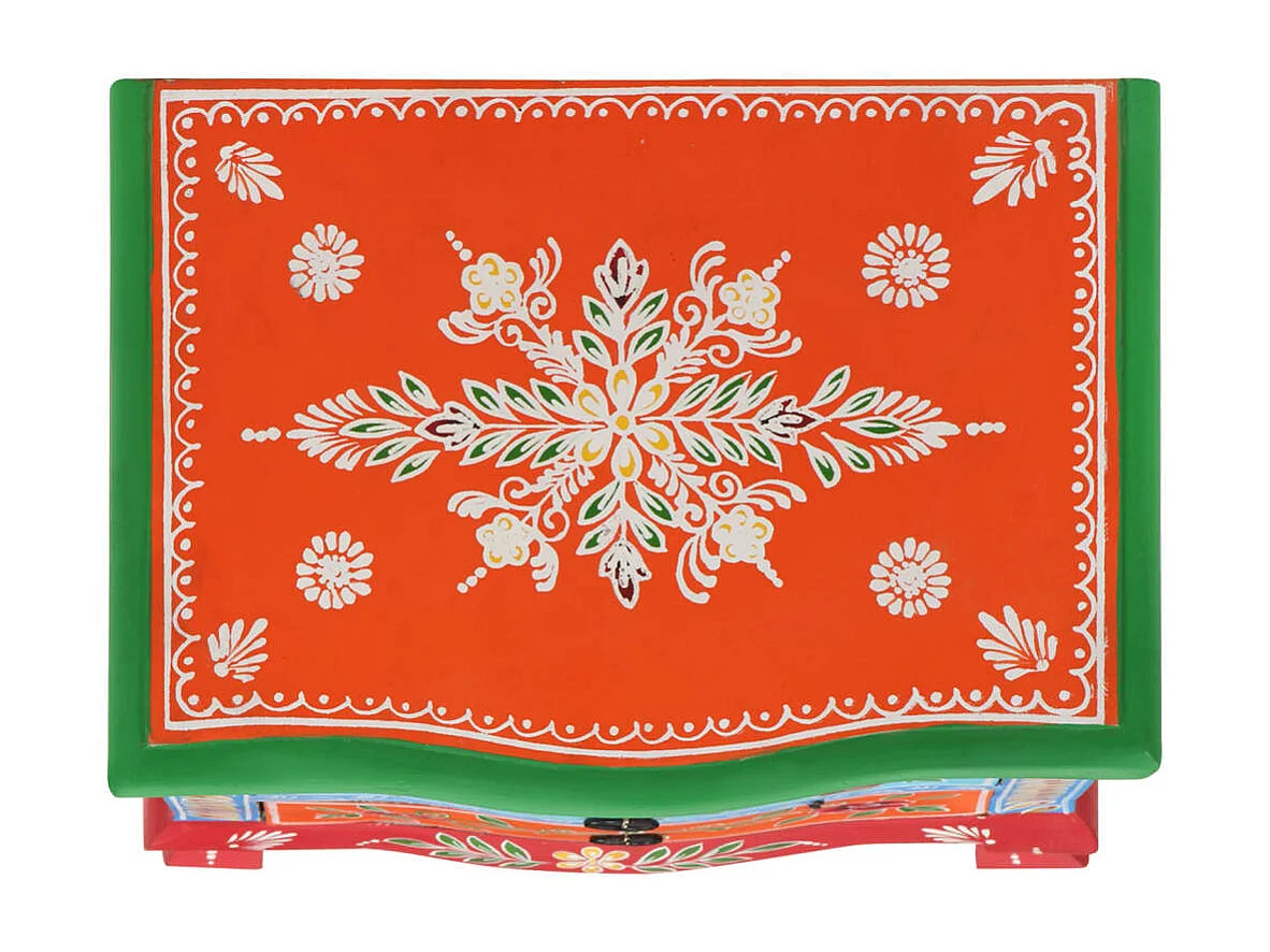 Garden Furniture -  Comodino Dipinto a Mano 40x30x60 cm in Legno Massello di Mango