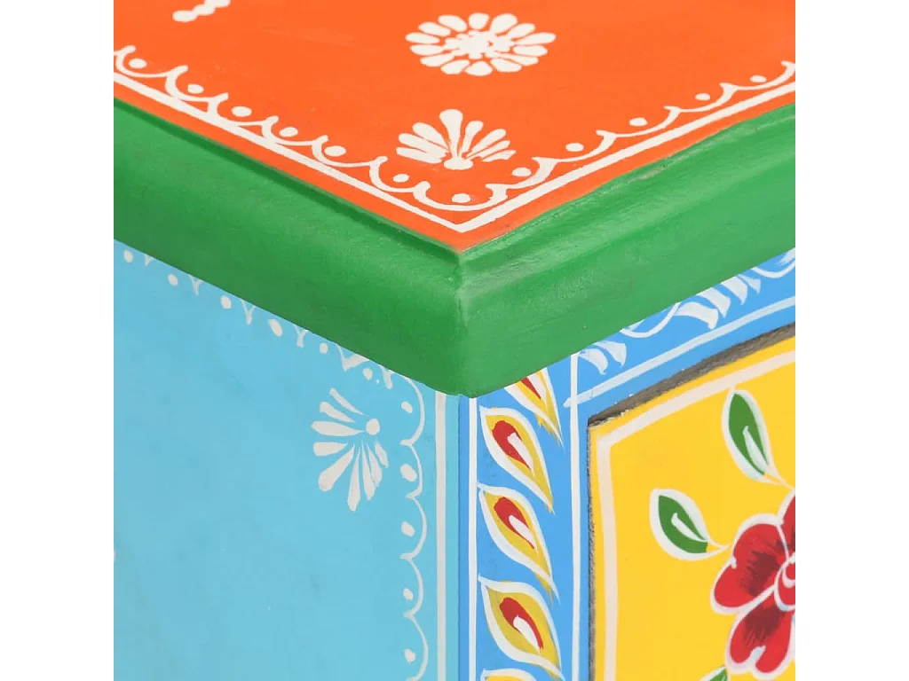 Garden Furniture -  Comodino Dipinto a Mano 40x30x60 cm in Legno Massello di Mango