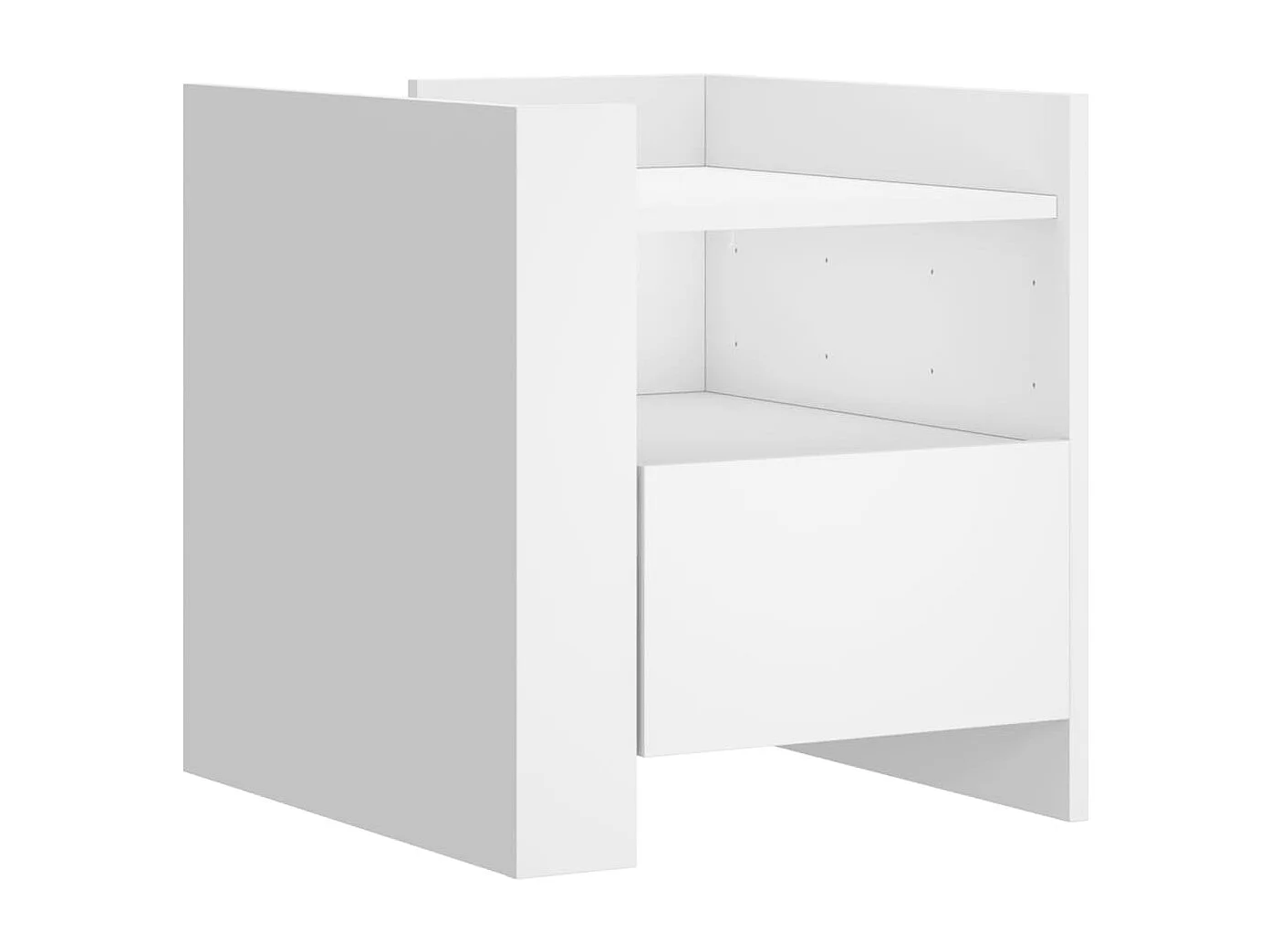 Chesnee  Mesita de noche madera de ingeniería blanco 45x50x50 cm