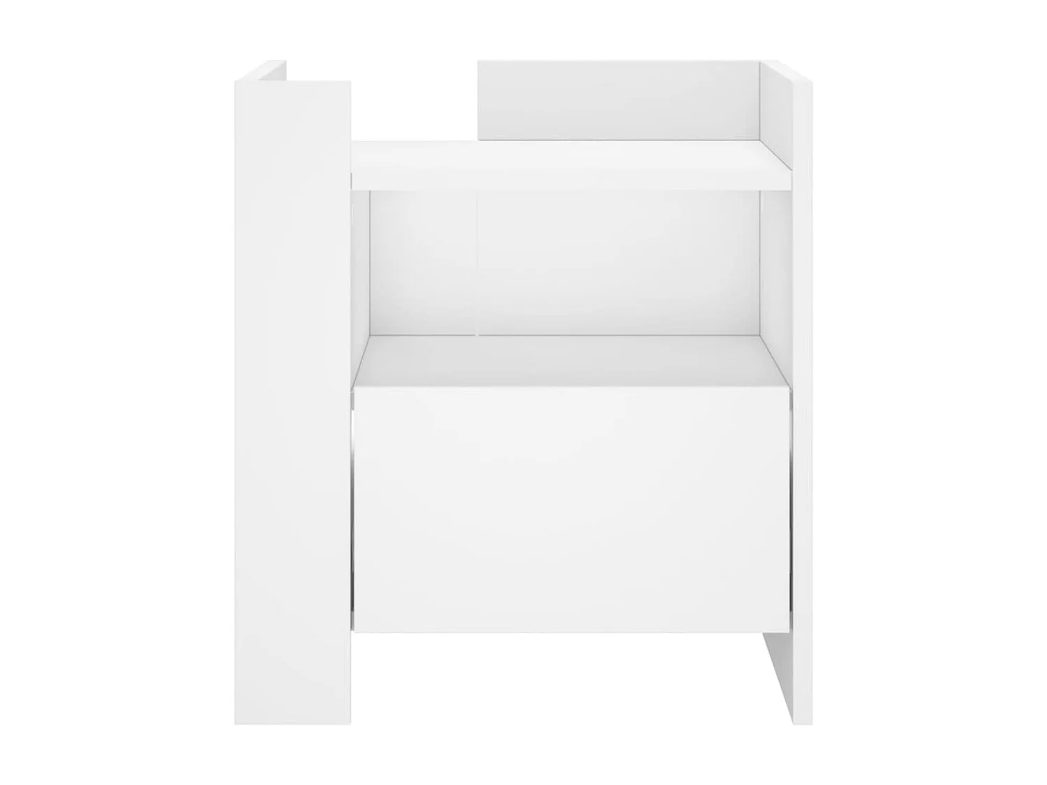 Chesnee  Mesita de noche madera de ingeniería blanco 45x50x50 cm