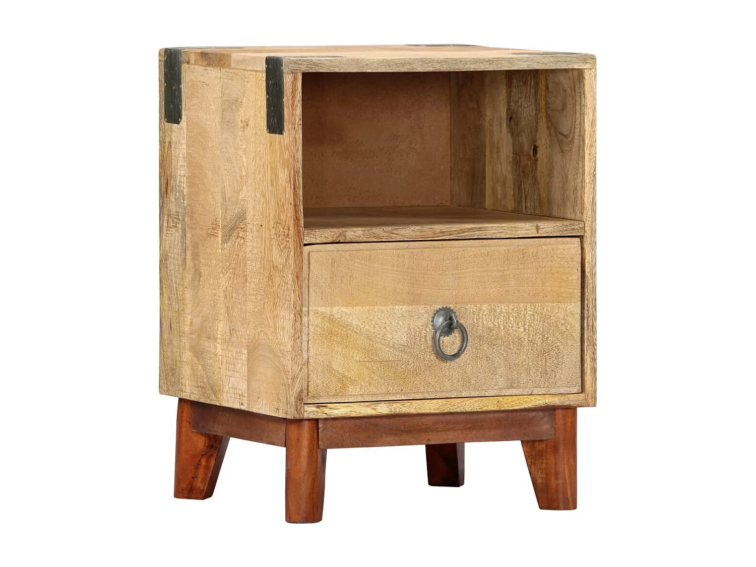 Garden Furniture -  Table de chevet 40 x 30 x 52 cm Bois de manguier massif brut