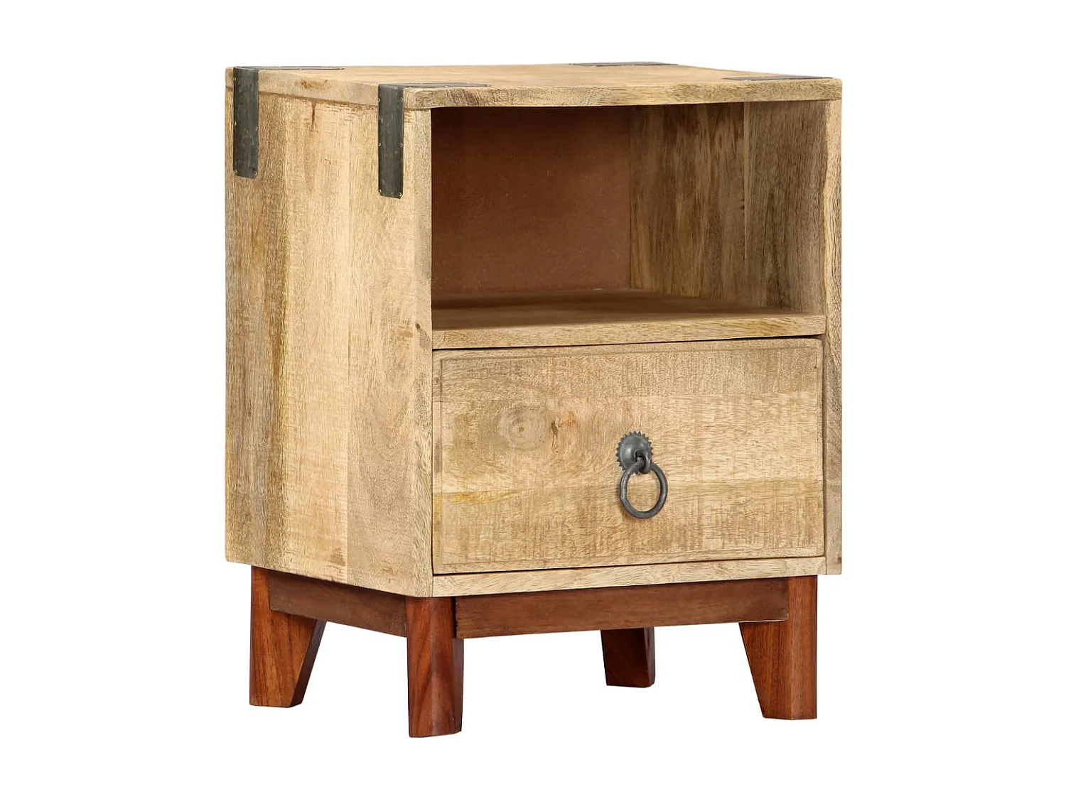 Garden Furniture -  Table de chevet 40 x 30 x 52 cm Bois de manguier massif brut