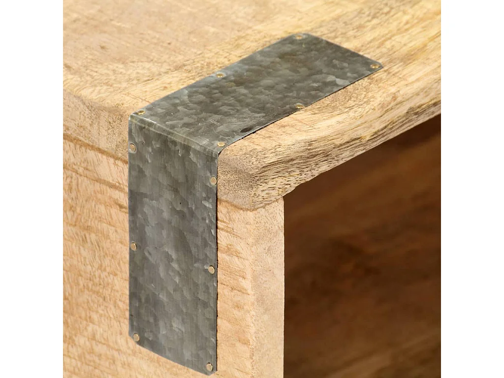 Garden Furniture -  Table de chevet 40 x 30 x 52 cm Bois de manguier massif brut