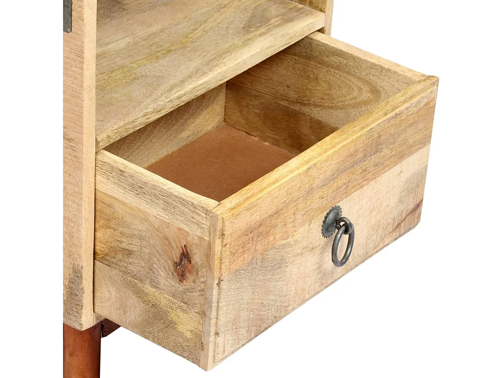 Garden Furniture -  Table de chevet 40 x 30 x 52 cm Bois de manguier massif brut