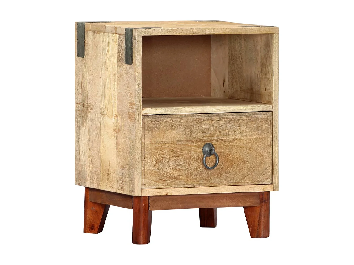 Garden Furniture -  Table de chevet 40 x 30 x 52 cm Bois de manguier massif brut