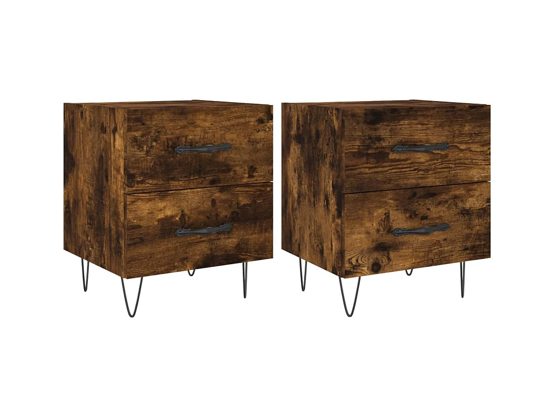 Alameda  Tables de chevet 2pcs chêne fumé 40x35x47,5cm bois d’ingénierie